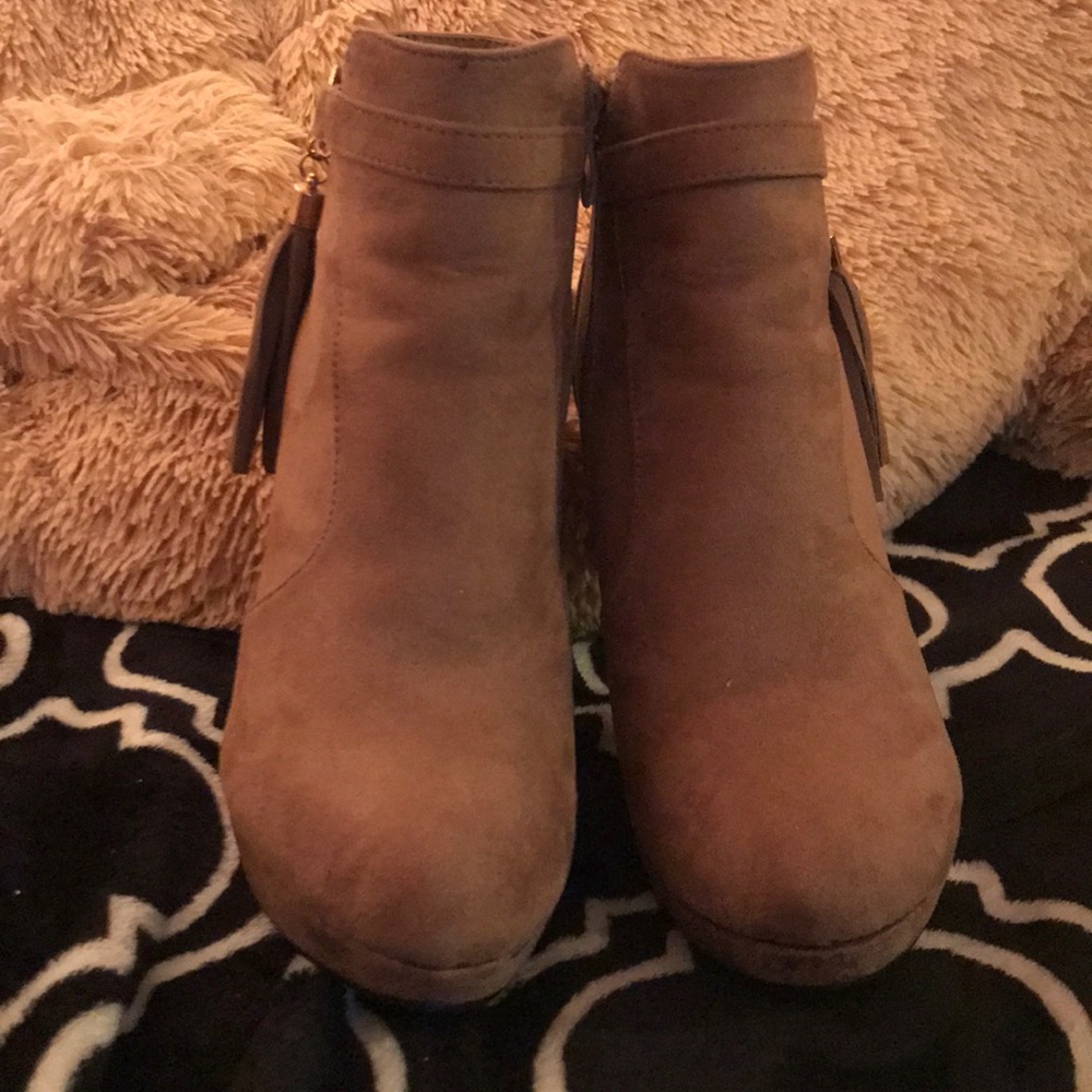 Tan high heels